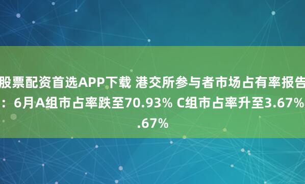 股票配资首选APP下载 港交所参与者市场占有率报告：6月A组市占率跌至70.93% C组市占率升至3.67%