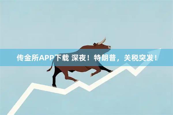 传金所APP下载 深夜！特朗普，关税突发！