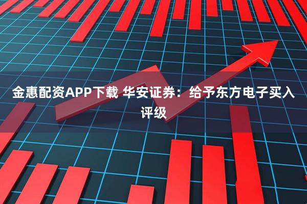 金惠配资APP下载 华安证券：给予东方电子买入评级
